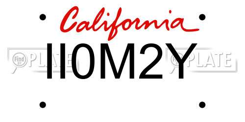 II0M2Y California License Plate