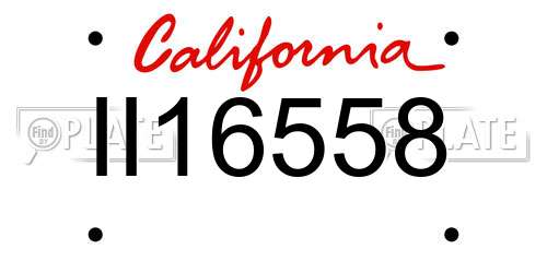 II16558 California License Plate