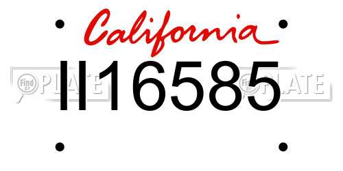 II16585 California License Plate
