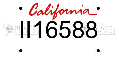 II16588 California License Plate