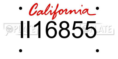 II16855 California License Plate