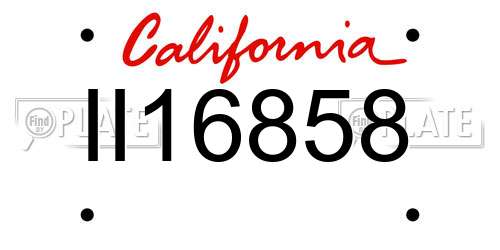 II16858 California License Plate