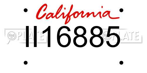 II16885 California License Plate