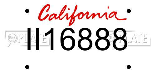 II16888 California License Plate