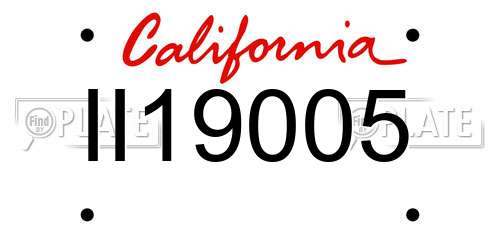 II19005 California License Plate