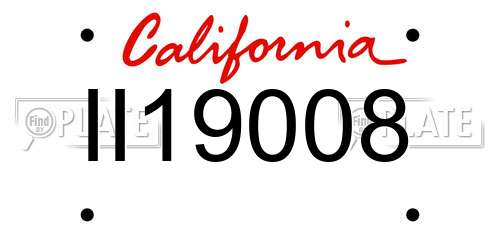 II19008 California License Plate