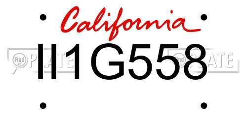 II1G558 California License Plate
