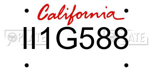 II1G588 California License Plate