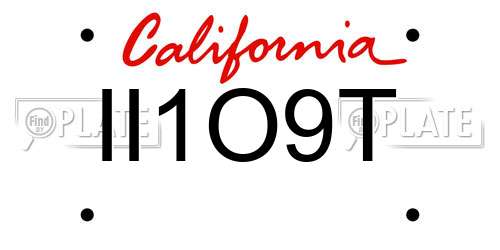 II1O9T California License Plate