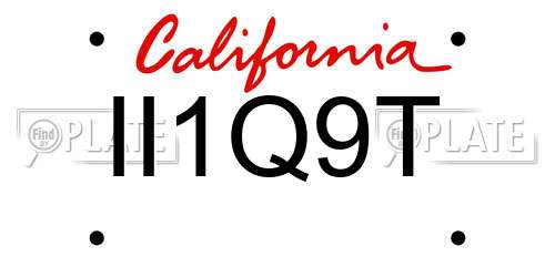 II1Q9T California License Plate