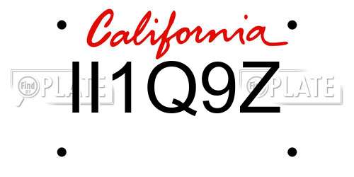 II1Q9Z California License Plate