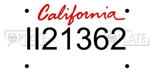 II21362 California License Plate
