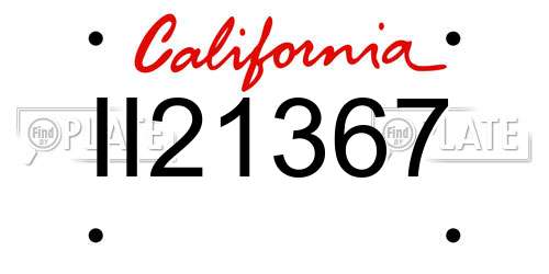 II21367 California License Plate
