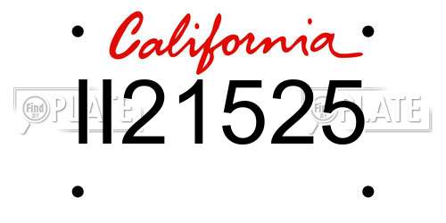 II21525 California License Plate