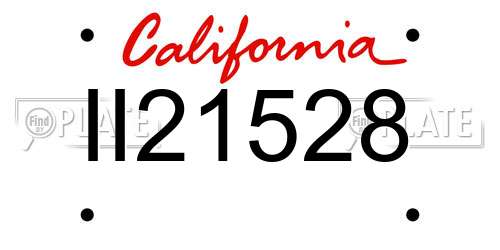 II21528 California License Plate