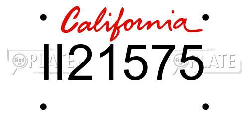 II21575 California License Plate