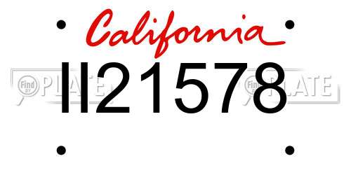 II21578 California License Plate