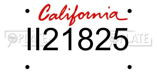 II21825 California License Plate