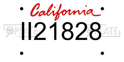 II21828 California License Plate
