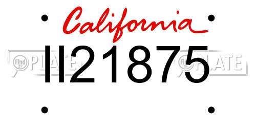 II21875 California License Plate