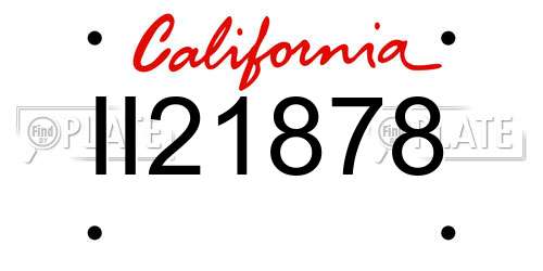II21878 California License Plate
