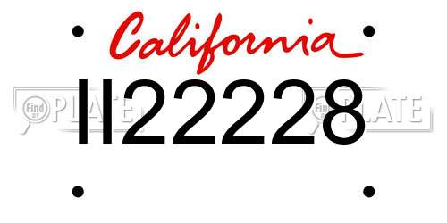 II22228 California License Plate