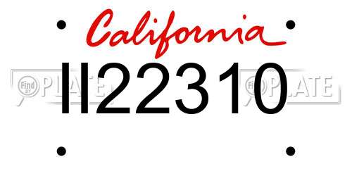 II22310 California License Plate