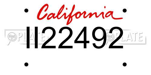 II22492 California License Plate
