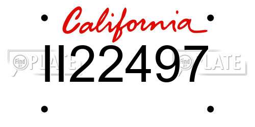 II22497 California License Plate