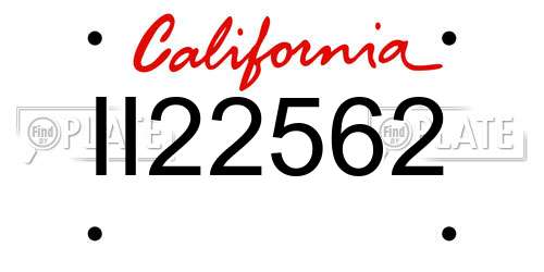 II22562 California License Plate