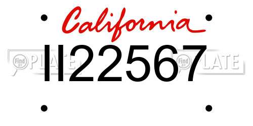 II22567 California License Plate