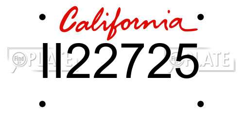 II22725 California License Plate
