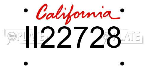 II22728 California License Plate