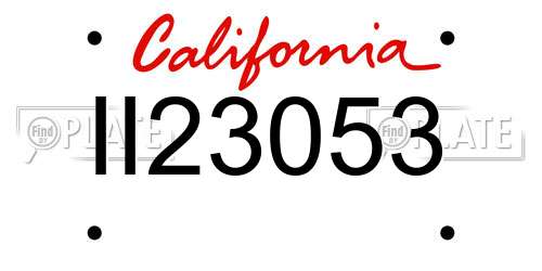 II23053 California License Plate