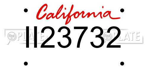 II23732 California License Plate