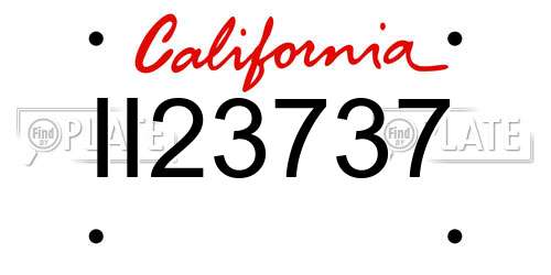 II23737 California License Plate