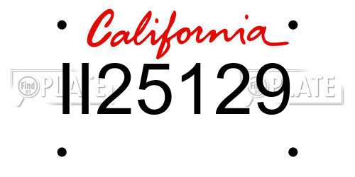 II25129 California License Plate
