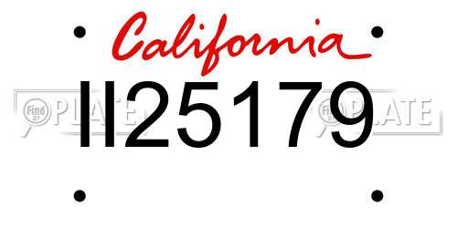 II25179 California License Plate