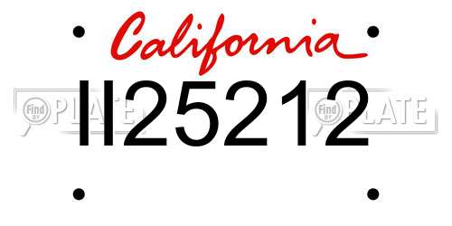 II25212 California License Plate
