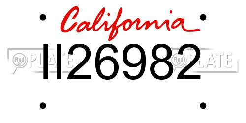 II26982 California License Plate