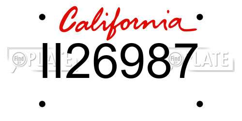 II26987 California License Plate