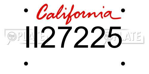 II27225 California License Plate
