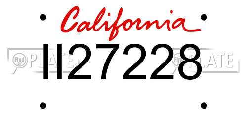 II27228 California License Plate
