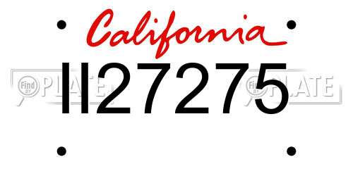 II27275 California License Plate