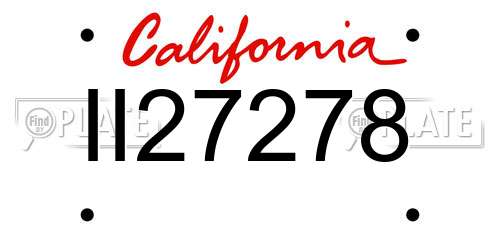 II27278 California License Plate