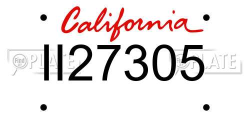 II27305 California License Plate