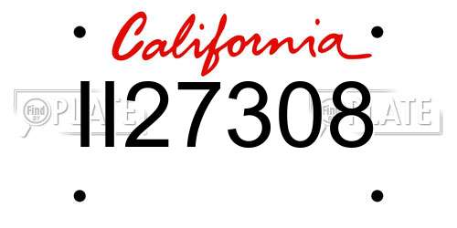 II27308 California License Plate