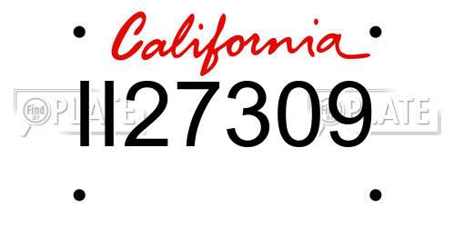 II27309 California License Plate