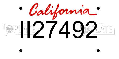 II27492 California License Plate
