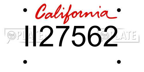II27562 California License Plate
